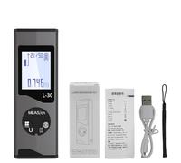 Badafaci Medidor de Distancia Digital de 30 M, Medidor Recargable de 98,43 Pies con Pantalla LCD, Volumen de área Pitagórico, Carga USB Tipo C para Interiores y Exteriores (L-30)