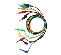 Badafaci P1045 5 Piezas Conector Banana Apilable a de Prueba Cable de Prueba de Multímetro, Cable de 1 M con Cobre Niquelado, para una Fácil Conexión y Medición