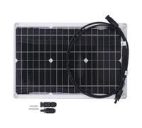 Badafaci Panel Solar de Silicio Monocristalino Panel Solar Flexible Abrazadera de Batería de 18 V 20 W para Vehículos Recreativos Eléctricos y Cargador de Batería de 12 V Protector de