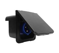 Badafaci RV Enchufe de Entrada de Alimentación de 32 Amperios Receptáculo de 3 Clavijas de Plástico ABS Montaje Empotrado IP44 con Cubierta Fijación Doble para Remolque, Autocaravana, Caravana,