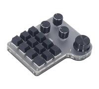 Badafaci Teclado Macro RGB 3 Modos USB-C, 12 Teclas 4 Perillas | Programación de atajos, memoria integrada, sin retardo, ABS antideslizante, para oficina y control industrial