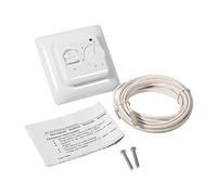 Badafaci Termostato de Calefacción Manual, Control de Temperatura Interior Montado en la Pared para de Calefacción por Suelo Radiante, con Indicador LED y Carga Máxima de 3600 W, Blanco