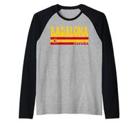 BADALONA Ciudad España Vintage Estética Vacaciones de Verano Camiseta Manga Raglan