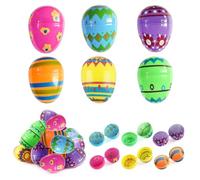 badaren Huevos de Plástico Coloridos para Rellena, 36 Piezas Huevos de Plástico Huecos con 6 Motivos, Huevos Sorpresa de Pascua, Huevos de Pascua para Rellenar Dulces y Regalos Infantiles para Pascua