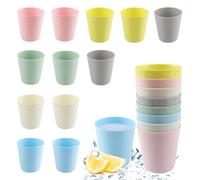 badaren Paquete de 12 Vasos Plastico Duro, Vasos de Colores de Plástico 250 Ml, 6 Colores - Vasos Plastico Reutilizable - Perfecto para Cumpleaños, Fiestas, Cocina, Picnic, Camping, Viajes