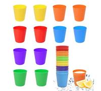 badaren Paquete de 12 Vasos Plastico Duro, Vasos de Colores de Plástico 260 Ml, 6 Colores - Reutilizable - Perfecto para Cumpleaños, Fiestas, Cocina, Picnic, Camping, Viajes (Arcoíris 12 piezas)