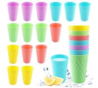 badaren Paquete de 15 Vasos Plastico Duro, Vasos de Colores de Plástico 400 Ml, 5 Colores - Vasos Plastico Reutilizable - Perfecto para Cumpleaños, Fiestas, Cocina, Picnic, Camping, Viajes