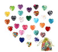 badaren Piedras Curativas y Proteccion, Piedras Preciosas de Corazon, Piedras Decorativas para Jarrones, 31 Piezas Cristales Sanadores en Forma de Corazon para Meditacion, Chakra y Decoracion