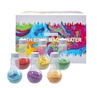 Badbom para niños, 6 tipos de baño de Kleurbad Magic Geneeskunde Niet Tóxico Kleurrijke Badschuim Wetenschap Waterfles Voor Huidverzorging para Ontspanning Thanksgiving Kerstmis