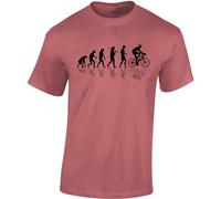 Baddery Camiseta de ciclismo para hombre: Bike Evolution - Camiseta de carreras, Rosa Ancient, M