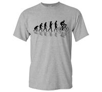 BADDERY Camiseta de ciclismo para hombre: Bike Evolution - Camiseta deportiva para hombre - Camiseta de ciclismo de carretera, gris, L
