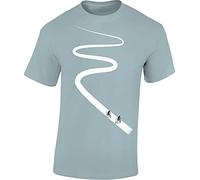 Baddery Camiseta de ciclismo para hombre: Radweg & Heartbeat Bike - Camiseta divertida para hombre, Ice Blue - Carril bici, S