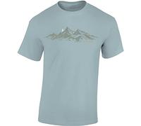 Baddery Camiseta de ciclismo para hombre: V2 Power - Camiseta de ciclismo de montaña, azul hielo., L
