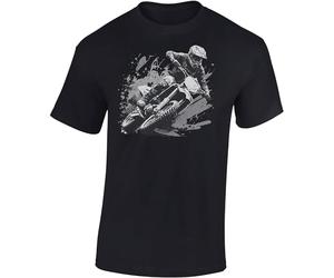 Baddery Camiseta de motocross para hombre: Dirt Rush - Camiseta para hombres y niños - Enduro Motocicleta Bike Shirt Ropa, Negro , M