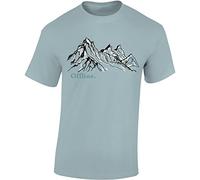 Baddery Camiseta de Senderismo para Hombre - „Offline“ | Camiseta para excursionistas y montañeros con motivo de montaña