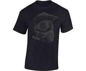 Baddery Camiseta: MX Dirt Life - Regalo Motero-s - T-Shirt Biker Hombre-s y Mujer-es - Motocicleta - Bike - Moto-Cross - Moto - Moto-X- Motociclismo - Downhill - Casco - Freestyle - Diabolo (3XL)