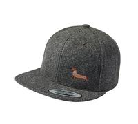 Baddery Gassi Outdoor Flexfit Snapback Cap - Gorra bordada para hombre y mujer - Regalo para dueños de perros, Gorra de lana, gris oscuro, Talla única