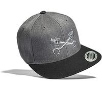 Baddery Gorra de béisbol: Piston 2 - Gorro Hombre - Regalo Coche Motor - Racing Cap - Gorras Biker - Tapa Tuning - Gorros Moto - Unisex - Snapback Racer - Motores - Tuner Tuning Auto (Gris)