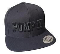 Baddery Gorra Flexfit Snapback - "Pump It" - Gorra de fitness con palo 3D de alta calidad para gimnasio, culturismo, deporte y ocio, Negro/Negro (Flat), Talla única