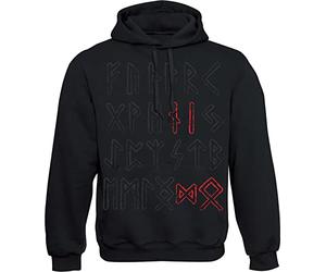 Baddery Jersey vikingo para hombre, sudadera con capucha Vikingos, regalos para hombres, Runas de Odin, XXL