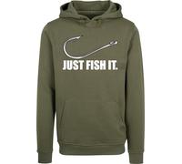 Baddery Regalos de pescadores para hombres: suéter Fish it - Sudadera con capucha para hombre - Ropa de pesca Accesorios Angel, verde oliva, M