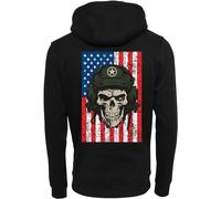 Baddery Sudadera para hombre del ejército de EE. UU.: calavera militar con parche bordado, sudadera con capucha para hombre, Negro , XL