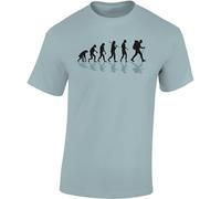 Baddery Wander - Camiseta para hombre - "Wanderer Evolution" - Camiseta para amantes de la naturaleza y montañeros, azul hielo., M