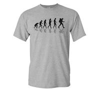 Baddery Wander - Camiseta para hombre - "Wanderer Evolution" - Camiseta para amantes de la naturaleza y montañeros, gris, XXL