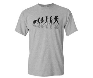 Baddery Wander - Camiseta para hombre - "Wanderer Evolution" - Camiseta para amantes de la naturaleza y montañeros, gris, XXL