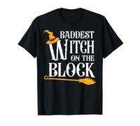 Baddest Witch On The Block Camiseta gráfica económica, Hombre, Negro, S