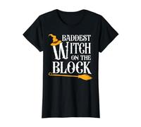 Baddest Witch On The Block Camiseta gráfica económica, Mujer, Negro, L