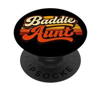 Baddie Aunt Funny Retro Vintage PopSockets PopGrip Adhesivo
