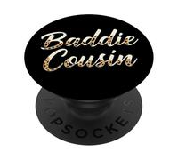 Baddie Cousin Leopard Funny PopSockets PopGrip Adhesivo