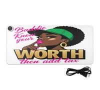 Baddie Know Your Worth - Alfombrilla de mouse de piel con calefacción para juegos, 80 x 33 cm, calentador de manos para computadora, juegos, escritura