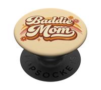 Baddie Mom Funny Retro Vintage PopSockets PopGrip Adhesivo