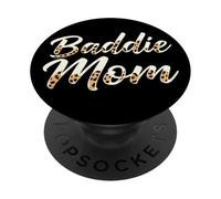 Baddie Mom Leopard Mother's Day PopSockets PopGrip Adhesivo