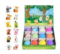 Badebomben Kinder mit Überraschung - 12er Set Badekugeln mit Meeres-Spielzeug - Natürliches Sprudelbad mit Ätherischen Ölen & Meersalz - Ideal als Geburtstagsgeschenk für Mädchen & - Handgemach