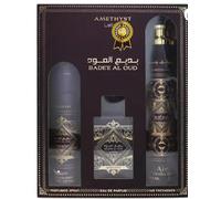 Badee Al Oud Amethyst Set de Regalo 3 Piezas Perfume 100 ml + Desodorante 200 ml + Ambientador 300 ml