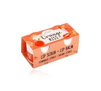 BadeFee - Cuidado de labios Duo "Orange Kiss" - Juego de bálsamo labial y exfoliante de labios con manteca de karité y cera de abejas, ayuda contra labios quebradizos y secos, sin microplásticos ni