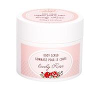 BadeFee - Exfoliante corporal "Lovely Rose" de 350 g, exfoliante corporal con sal marina, aceite de almendras y manteca de karité. Limpia y cuida la piel suave, sin microplásticos, vegano y libre de