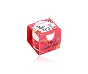 BadeFee - Exfoliante de labios "Berry Kiss" 15 ml - Cuidado de labios natural exfoliante con manteca de karité y cera de abejas, ayuda contra labios quebradizos y secos, sin microplásticos ni