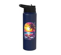 Badelatschen bei Sonnenuntergang - Sommer Merch Stainless Steel Insulated Water Bottle