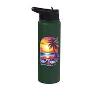 Badelatschen bei Sonnenuntergang - Sommer Merch Stainless Steel Insulated Water Bottle