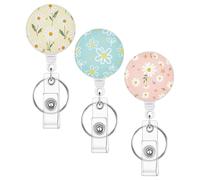 Badge Clip - Retractable Badge Holder | Retractable Id cařd Holder With Key Ring, 3-Pack Clear Window Pass Sleeve For Nurses, Teachers & Students, Heavy Duty ABS Clip For Belts & Backpacks, Black