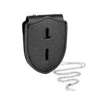 Badge Holder Case - PU Leather Shield Clip | 10 x 8 cm Law Enforcement | Soporte para insignias - Soporte de piel sintética para cuello y cintura | Pantalla segura de identificación | Acceso