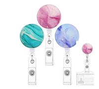 Badge Reel, 3 Pieces Clear Window Quick Access, Retractable Badge Holder ID Reel, Work Badges Holder With Retraction, Clear Window 3 Pieces For Nurse Teachers Students Volunteers Wallet Neck Waist