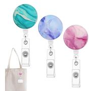 Badge Reel - Clear Window Quick Access, 3 Pieces Holder with Retraction Feature, Work Tool with Style, Nurse Supply with Practical Detail, Teachers Students Volunteers for Wallet Neck Waist Da