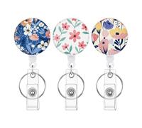 Badge Reel - Identity Holder, 3pcs Heavy Duty Retractable Clip For Secure Access, Carabiner Accessory With Cord, Toolware, Durable Fastener For Teachers, Youth, Teens, Schools And Outdoor Travel