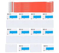 Badge Set Business Card Holder Transparent Waterproof Soft Thick Exhibition Work ID Pass Office Workers PVC Material 10pcs (Roja)