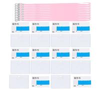 Badge Set Business Card Holder Transparent Waterproof Soft Thick Exhibition Work ID Pass Office Workers PVC Material 10pcs (Rosa)